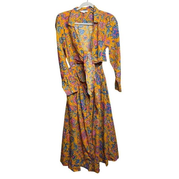 House of Harlow 1960 Cheyna Floral Orange Cut Out Dress Sz. M - Picture 4 of 10